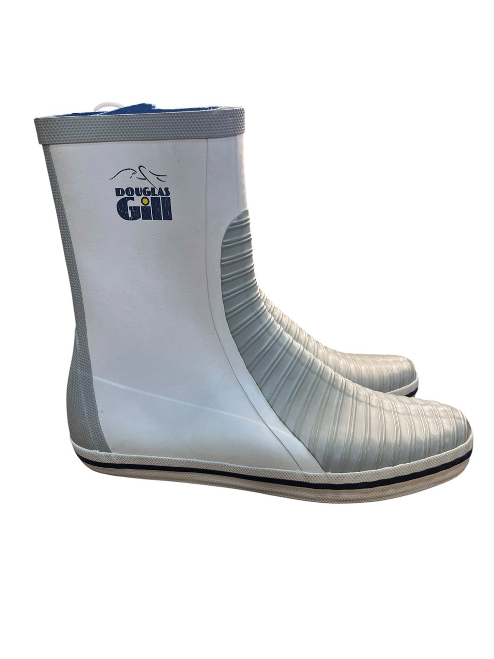 Douglas Gill Gray Lace-Up Waterproof Deck Sailing Rain Boots Men’s US 10